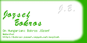 jozsef bokros business card